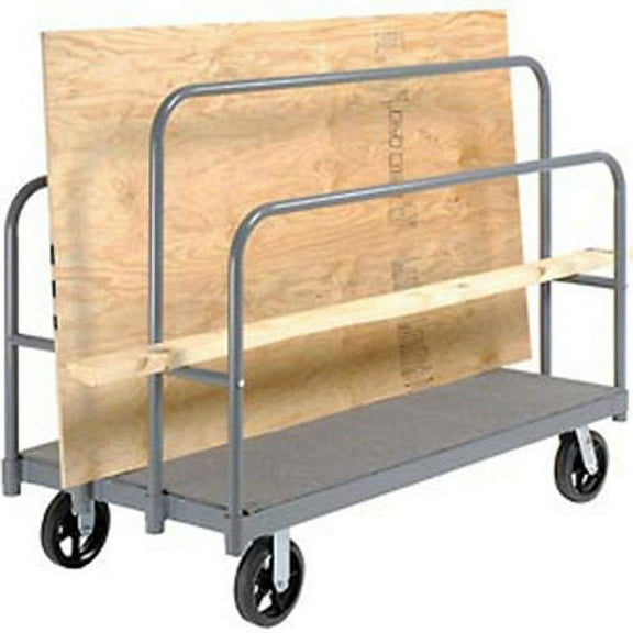 Global Industrial 241444C Panel Sheet & Lumber Truck with Carpeted Deck, Gray - Capacity 2400 lbs