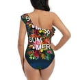 thumbnail image 5 of Honeii Summer Birds and Flowers for women's one-piece swimsuit featuring a chic one-shoulder design experience elegance and style in the water-X-Large, 5 of 6