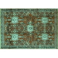 thumbnail image 1 of Ahgly Company Machine Washable Indoor Rectangle Persian Turquoise Blue Traditional Area Rugs, 5' x 7', 1 of 4