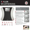 thumbnail image 4 of Taylor Glass LED Body Composition Scale with Quick View Readings, Black, 500lb capacity, 4 of 11