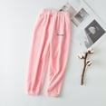 thumbnail image 3 of Girls Coral Lounge Pants Girls Pants for Everyday Casual Home Wear Cozy Flannel Loungewear Bottoms for Toddlers and Kids in Autumn Winter Season, 3 of 5