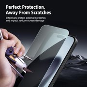 2 Pack iPhone 17 Pro Privacy Screen Protector, 9H Anti Spy Dark Tempered Glass Screen Protector for iPhone 17 Pro, Easy Installation, Bubble Free