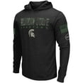 thumbnail image 2 of Men's Colosseum Black Michigan State Spartans Big & Tall OHT Military Appreciation Tango Long Sleeve Hoodie T-Shirt, 2 of 4