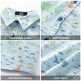 thumbnail image 5 of LiitleSpring Little Boys Hawaiian Shirts Size 7-8 Button Up Summer Shirt Beach Holiday Casual Cartoon Shark Ocean Lightweight, 5 of 6