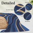 thumbnail image 2 of Navy Blue Moire Pillow Covers, Linen Long Throw Pillow Case, Modern Abstract Art Holiday Pillow Protector Decorative Cushion Cover for Living Room/Bedroom 24" x 36", 2 of 8