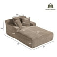 thumbnail image 4 of Wiilayok 76.2"D x 50"W Oversized Boneless Chaise Lounge Chair,High Density Sponge with Super Strong Rebound，Corduroy Fabric Cloud Sofas Couches for Living Room, No Assembly ( Light Brown ), 4 of 8