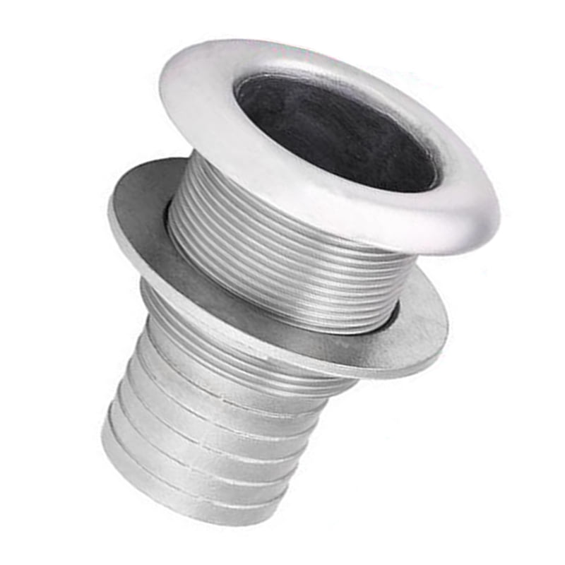 2" 54mm Stainless Steel Marine Thru Hull Fitting, Boat Drain Outlet & Hose Barb Connector for Yacht Kayak Canoe