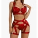 thumbnail image 1 of Coordinado Tanga Brassier Sexy Lenceria Para Mujer 5 Piezas Modelo Rojo Talla M, 1 of 4