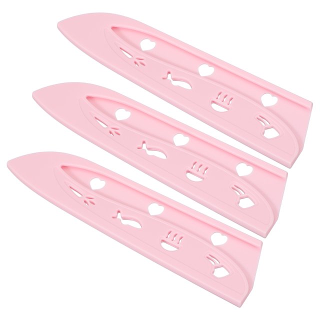 Uxcell Plastic Safety Knife Cover Sleeves for Chef Knife, Knife Guard Blade Protector for Kitchen Bar Pink