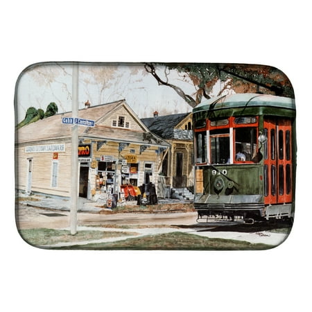 

Carolines Treasures 8108DDM New Orleans Street Car Dish Drying Mat 14 x 21 multicolor
