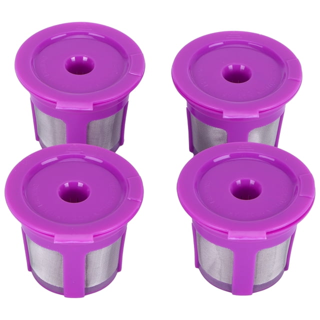 Tasse à Café, Filtre à Café Réutilisable Violet Durable et Sécuritaire Accessoire de Café Rechargeable PP+acier Inoxydable Facile à Utiliser avec Brosse Cuillère pour la Maison Cuisine