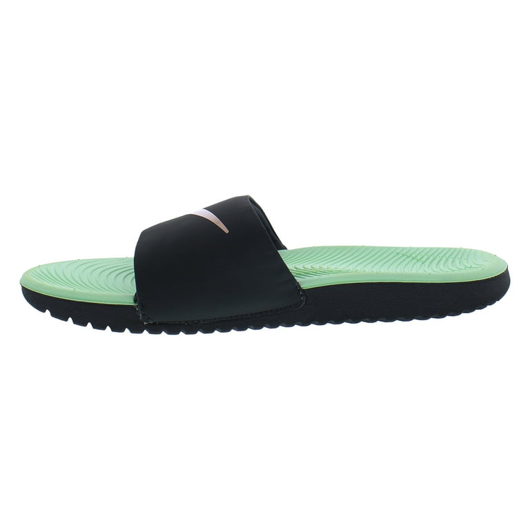 Nike Kids Kawa Sliders Youth Sandals Black/Mint Green Size 1Y