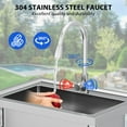 thumbnail image 4 of Stainless Steel Utility Sink, 28x20 in, Freestanding Commercial Single Bowl Kitchen Sink with Pull Out Faucet, Hot and Cold Water Pipe & Shelf for Laundry Room, Garage, Shop, 4 of 7