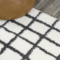 thumbnail image 3 of JONATHAN Y MOROCCAN HYPE 2 x 10 Runner Rug, Arenal Geometric Grid Shag - White/Gray, MOH409A-210, 3 of 9