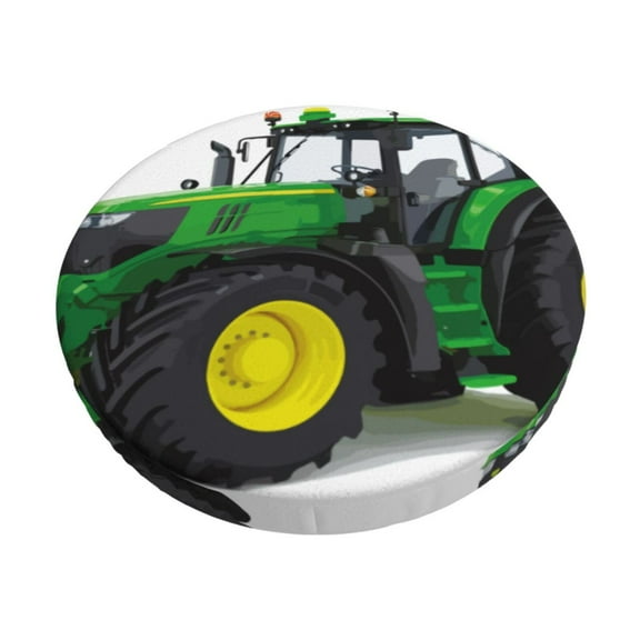 Rateoe big farm tractor Pattern Round Bar Stool Seat Covers,Washable Stool Cushion Slipcover Elastic Bar Chair Covers for 12-14 Inch Chair-12 inch