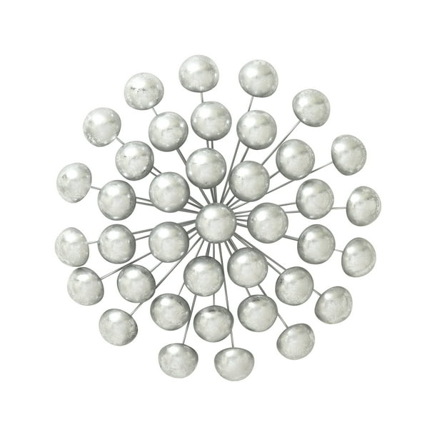 Decmode Glam 24 Inch Silver Metal Abstract Burst Wall Decor Walmart