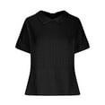 thumbnail image 5 of bnaln Womens Cotton Linen Shirts Solid Color Short Sleeve Tunic Tops Oversized Tshirts for Women Casual Lapel Shirt Loose Fit T-Shirts Summer Tops Trendy Dressy Business Casual Blouses, 5 of 6
