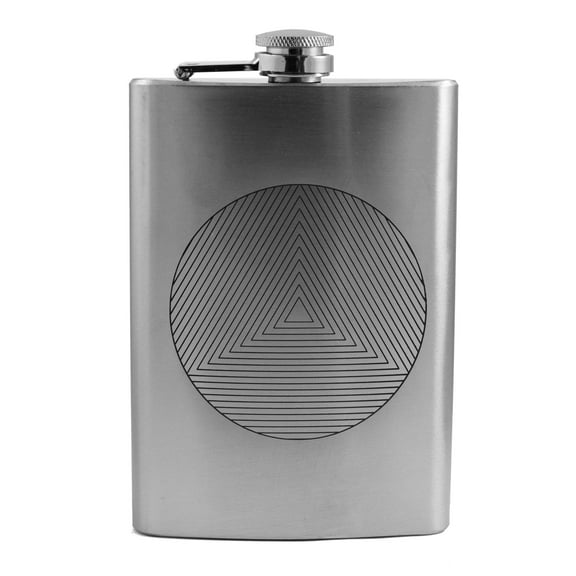 8oz Circle Triangle Design Flask L1