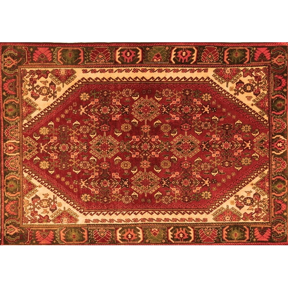 Ahgly Company Indoor Rectangle Persian Orange Traditional Area Rugs, 2' x 4'