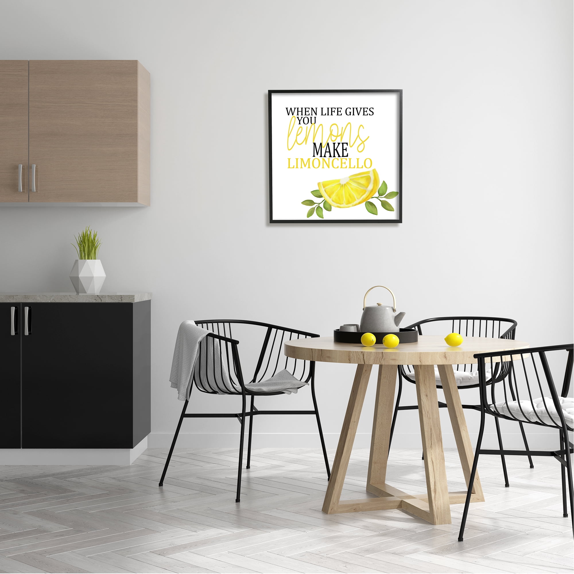 Stupell Industries Funny Lemons to Limoncello Food & Beverage Painting Black Framed Art Print Wall Art, 24 x 24