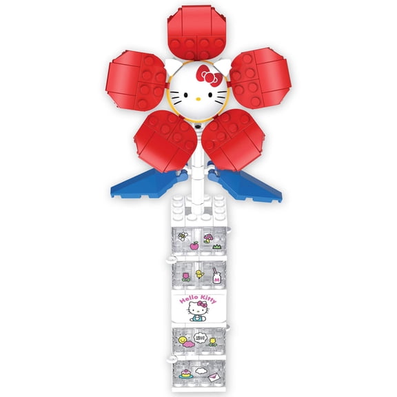 Brickcraft Hello Kitty Flower & Vase Building Kit (115 Pieces), Sanrio Hello Kitty Collection, Floral Decoration & Modular Vase Bouquet, Cute Home Décor