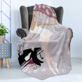 thumbnail image 4 of Ballet Soft Flannel Fleece Throw Blanket, Graceful Ballerina on Stage Showered Flowers and Pianist in the Background, Cozy Plush for Indoor and Outdoor Use, 50" x 70", Multicolor, by Ambesonne, 4 of 5