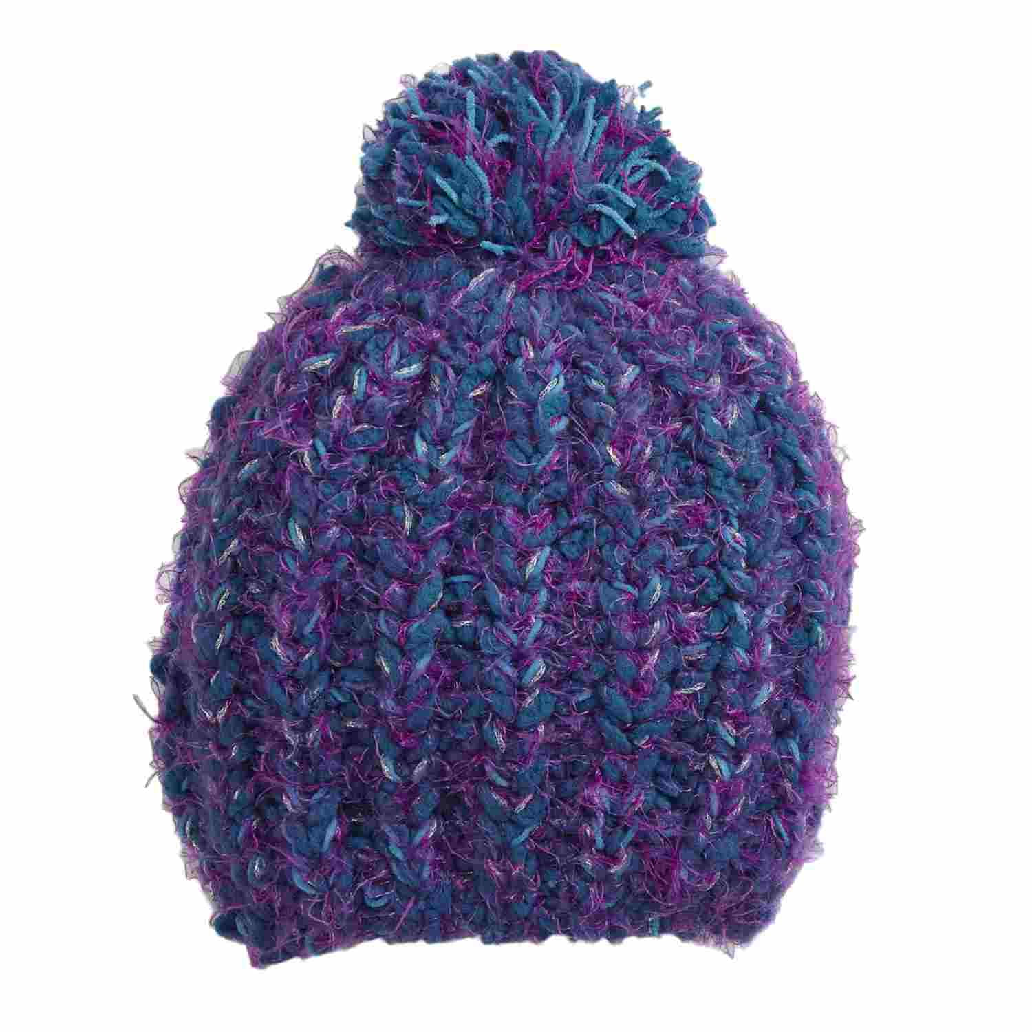 girls purple winter hat