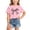 F-413Pink, variant on ZHOGXU Toddler Kids Girls T Shirt Short Sleeve Round Neck Bow Print Comfortable Breathable Fashion Tee Top For Everyday Wear,Orange,12-14 Years
