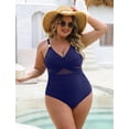 thumbnail image 4 of Traje de baño de una pieza Blooming Jelly 2025 para mujer, color azul oscuro, 4 of 6