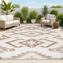 JONATHAN Y SOUTH BEACH 8 x 10 Area Rug, Sumak Pile Neutral Diamond Kilim - Brown/Ivory, SBH107C-8