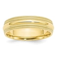 thumbnail image 4 of 10K Yellow Gold 6mm Double Milgrain Comfort Fit Band Ring Size 10.5, 4 of 7