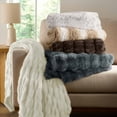 thumbnail image 4 of (2 pack) Better Homes & Gardens Ivory Ruched Faux Fur Throw, 50" x 72", Adult/Teen, 4 of 7