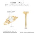 thumbnail image 6 of Rosec Jewels Moissanite Oval Engagement Ring 1 Carat - Celtic Knot Ring - 5X7 mm Oblong Ring - D-VS1 Quality Certified, 10K Yellow Gold, US 6.50, 6 of 7