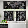 thumbnail image 3 of Floral Dragonfly Curtain and Valances Set for Kitchen Windows Valances Farmhouse Style Home Decor Window Treatments Valance Short Curtains Sheer Valance 24", 3 of 5