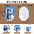 thumbnail image 3 of Canvas Wall Art Snowman Winter Let It Snow Blue Outside Yard Decoration Blue Knitted Oval Framed Canvas Prints Vintage Wall Hanging Decor for Home Decorations 8.6"x11.4", 3 of 7