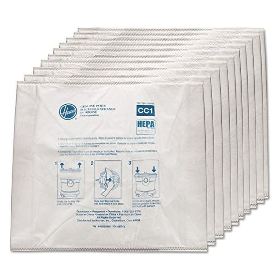 Hoover Type CC1 Vacuum Bag for Canister Vacuums 10 Pack (10Bags Only) # AH10163