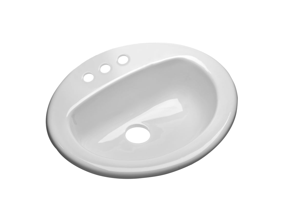 OVAL SELF RIM SINK WHT (Pack of 1)