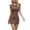 Brown, variant on Women's Bodycon Mini Dress Spring Summer Pleated Sleeveless Tight Fitted Crew Neck for Party Brown M