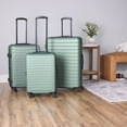 thumbnail image 2 of Protégé Vacationer 28-inch Checked Expandable Hardside Luggage With 360-Spinner Wheels and Divider Pockets, Pastel Green, 2 of 10