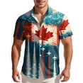 thumbnail image 1 of Men's Casual Everyday Canadian Style Printed Colared Button-Down Short Sleeve Shirt for Daily Wear and Street Style, 1 of 5