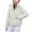 White, variant on HAPIMO Womens Down Puffer Jacket Winter Cropped Jackets Stand Collar Long Sleeve Zip Casual Puffy Coat with Pockets White L