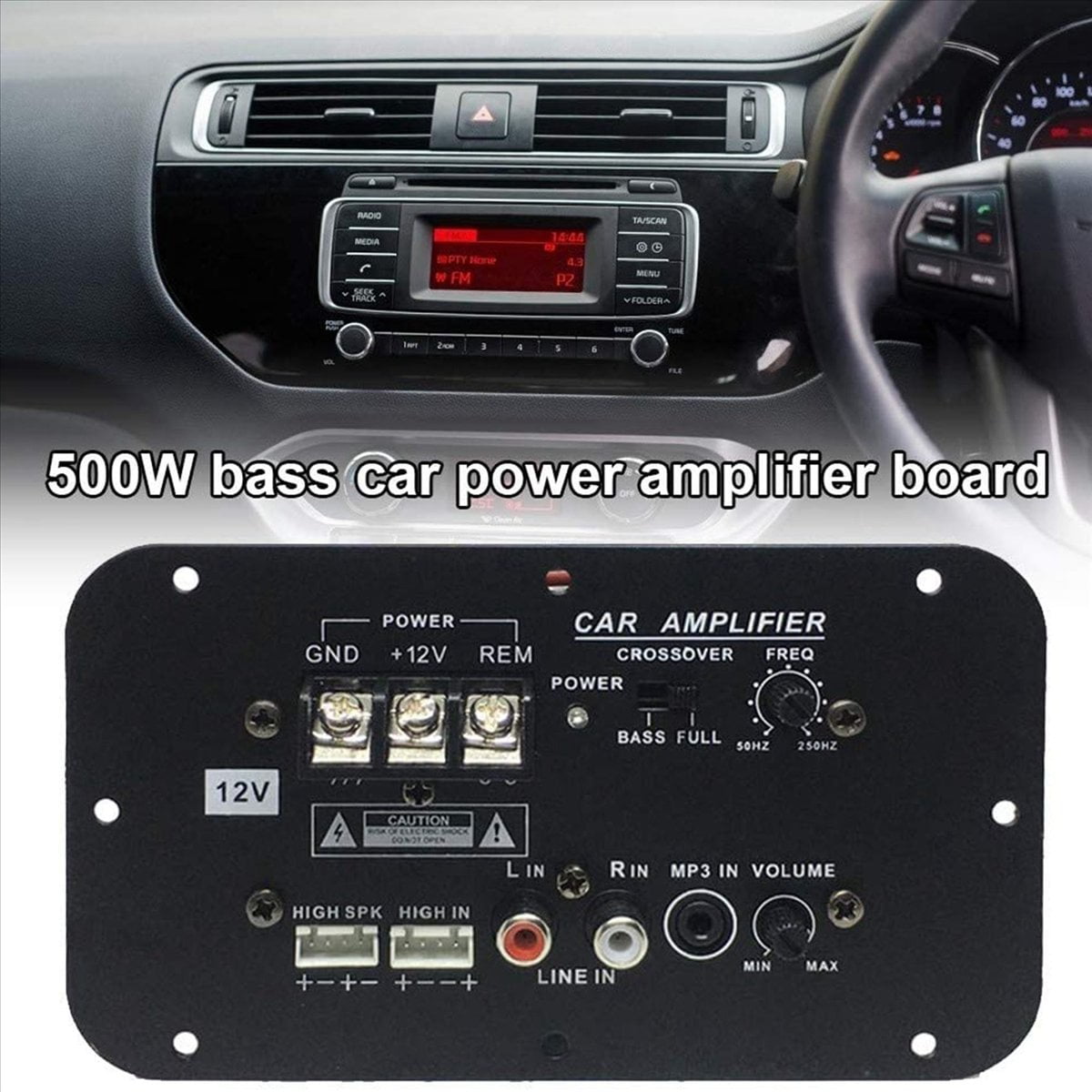 3X Car Subwoofer Amplifier Board, 500W Subwoofer High Power HiFi Bass Amplifier Board DC 12V,3 x Bass Car Power Amplifier Board