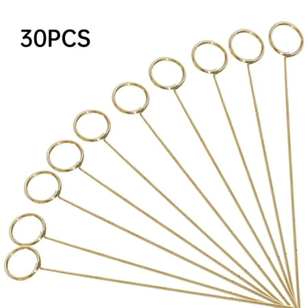 

30pcs Floral Place Card Holder Party Flower Favor Round Metal Wire Restaurant