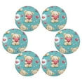 thumbnail image 6 of WOBOGO Adorable Teddy Bears Heart Pattern Round Placemats Set of 4 Heat Resistant Washable Kitchen Table Decorations 15.4in, 6 of 7