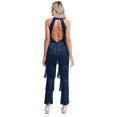 thumbnail image 2 of Xnihocha Womens Shiny Sequin Tassel 70s 80s Disco Dance Outfits Sleeveless Open Back Jazz Latin Jumpsuit Navy Blue XXL, 2 of 7
