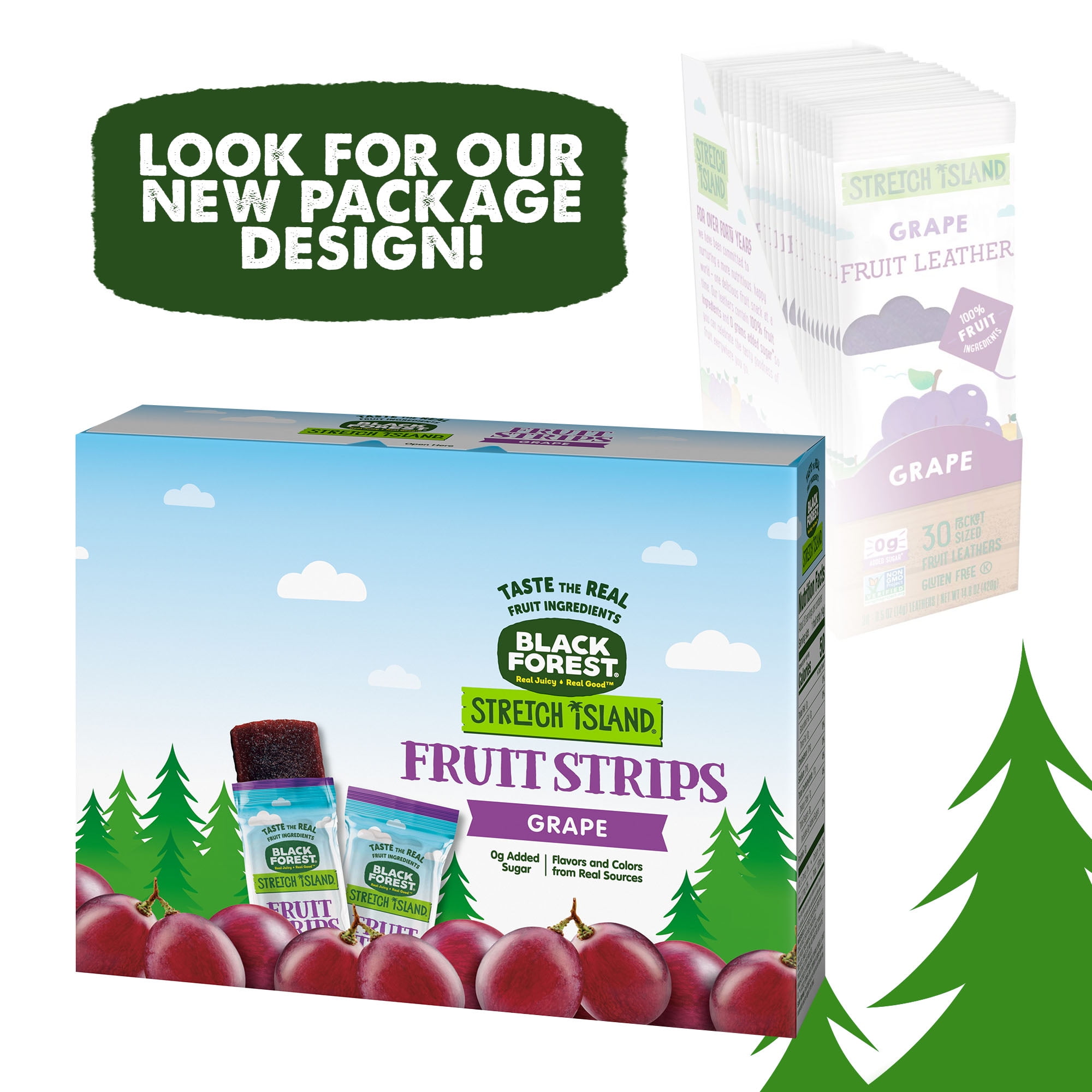 Black Forest Stretch Island Fruit Leather Snacks, Grape, 0.5 oz, 30 Count