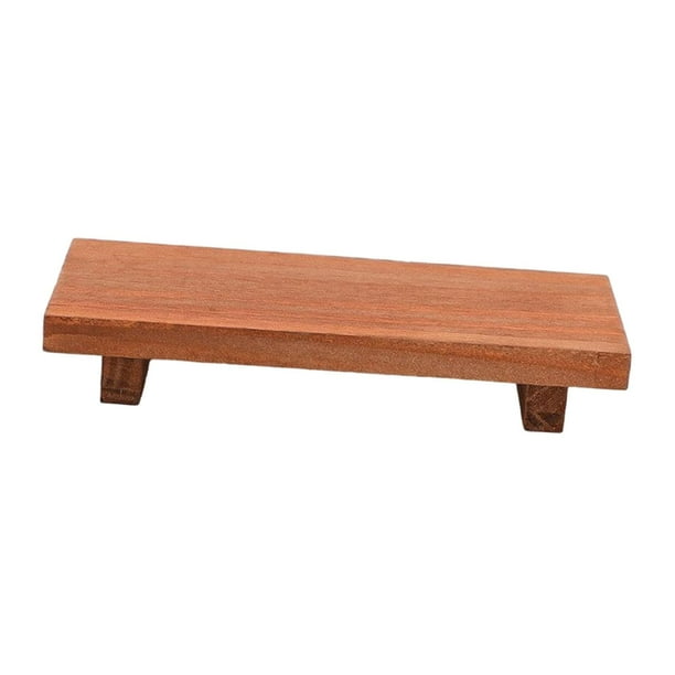 Elevador de madera vintage: pedestal rectangular para exhibición y almacenamiento Marrón