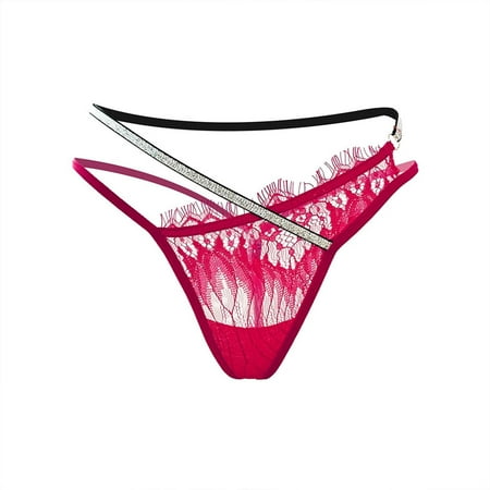 Womens Underwear No Show Underpants for Women over 60 Women s Fashion Asymmetrical Design Sparkly Strap Panties Lace Thong