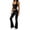 Black, variant on Aofany 2 Piece Workout Sets for Women High Waist Yoga Flare Legging with Solid Color Sport Tank Tops for Athletic Gym Outfits