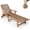 CLASSIC BROWN, variant on Ciokea HDPE Chaise Lounge Chairs Outdoor Set of 2 Wood Texture with Wheels 5 Positions Cup Holder for Patio Pool White